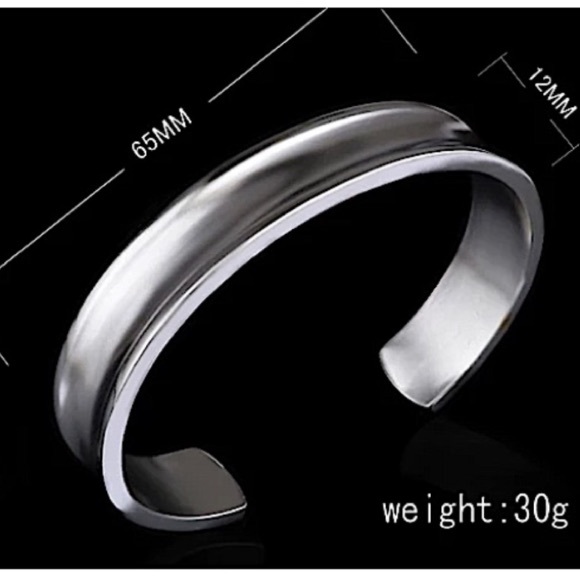 Sterling Silver Bangle Cuff Bracelet - Picture 8 of 8